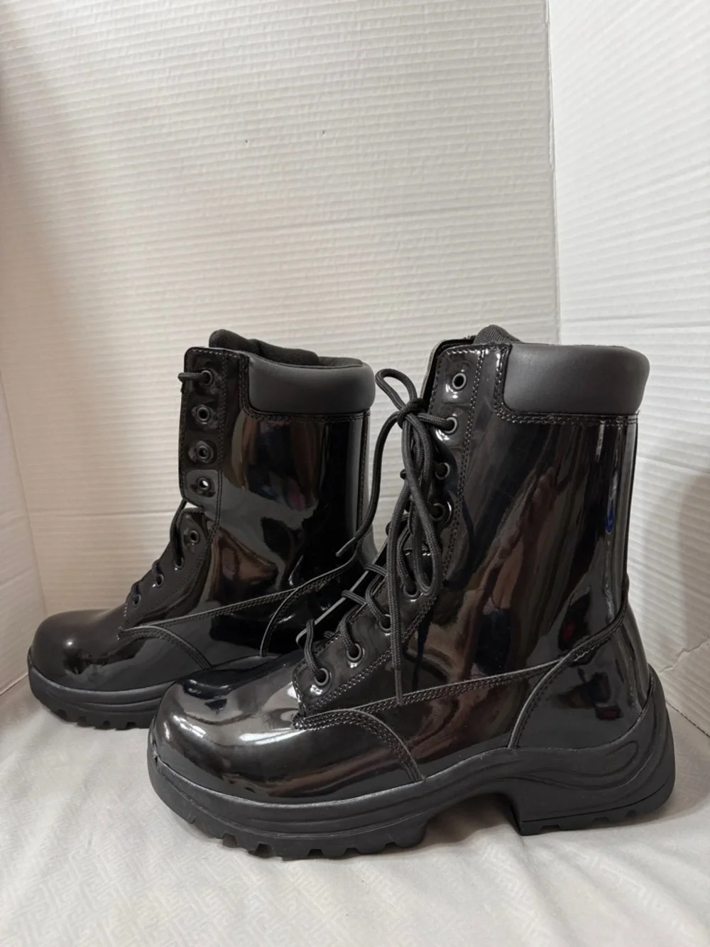 Galls Men’s Size 10.5W 8” High Gloss Lace-Up Duty Parade Boots Academy Ready New